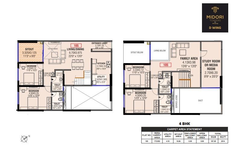 3 BHK-1203 Sqft